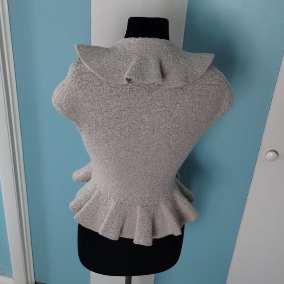 MODA International Off-White Ruffle Wool Vest - Picture 3 of 6